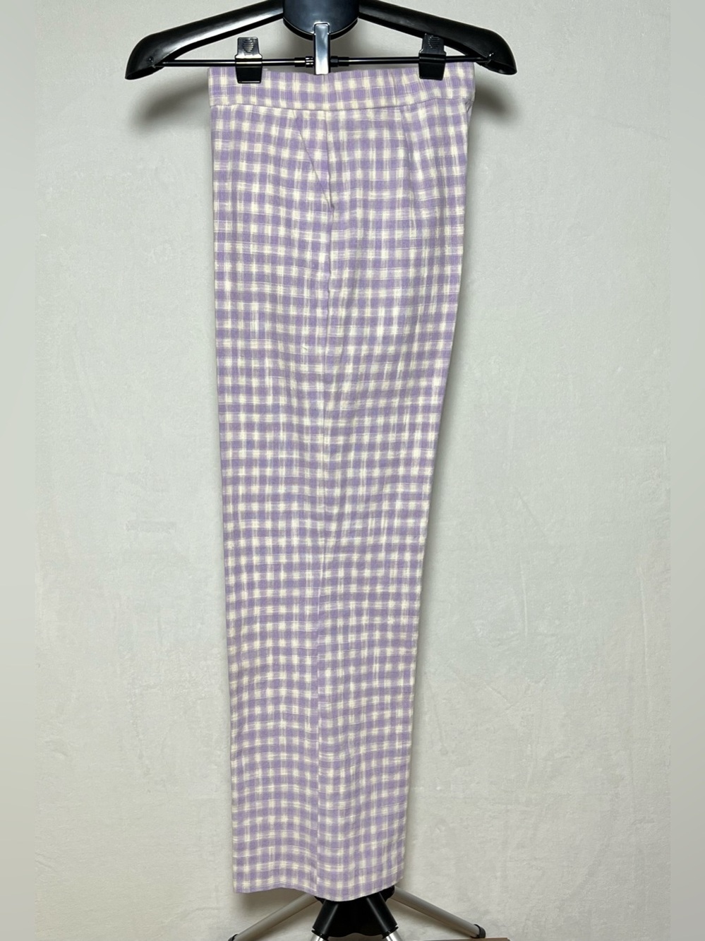 ZARA Lavender Gingham High Waist Wide Leg Pants - size M